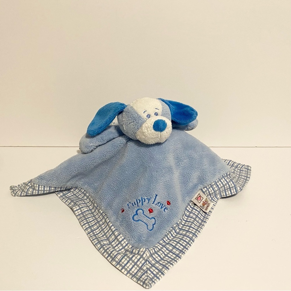 Baby Ganz Puppy Love Lovey Blue Plaid Dog Security Mini Blankies Boy